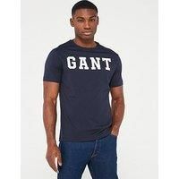 Gant Logo Short Sleeve T-Shirt-Navy