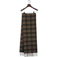 Gant Multi Check Wool Scarf Dark Earthy Green