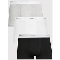 GANT Men/'s Core Trunk 3-Pack Underwear, Black/White, One Size (Pack of 3)