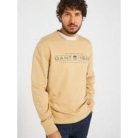 Gant Graphic Crew Neck Sweat Shirt - Beige
