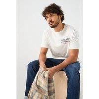 Gant Regular Fit Small Linear Chest Logo T-Shirt - Beige