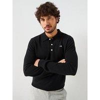 Gant Knitted Button Down Long Sleeve Polo Shirt