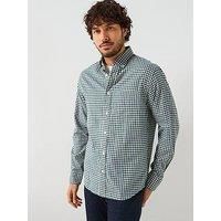 GANT Men/'s Reg Twill Gingham Shirt, Green, M