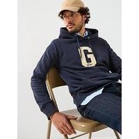 Gant Regular Fit G Badge Overhead Hoodie - Navy