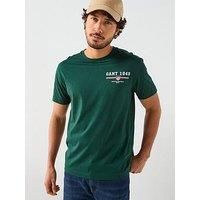GANT Mens Ss T-Shirt Eggshell Tarten Green XL