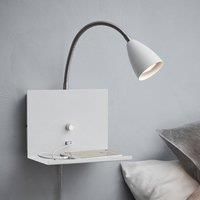 Marksljd Logi wall light with shelf, white