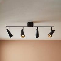 Marksljd Ceiling spotlight Crest, metal black, 4-bulb