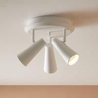 Marksljd Ceiling light Crest, white metal, 3-bulb