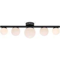 Marksljd Bathroom ceiling light Puro black 5-bulb glass
