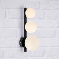 Marksljd Bathroom wall light Puro black 3-bulb glass