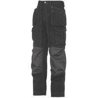 Snickers 3223 Mens Rip Stop Floor Layer Work Trousers Black 35" 32"