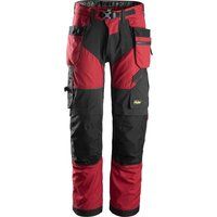 Snickers 6902 Mens Flexiwork Work Holster Pocket Trousers Regular Fit Red / Black 35" 35"