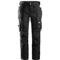 Snickers 6241 AllroundWork Slim Fit Trousers Holster Pockets Black 35" 30"
