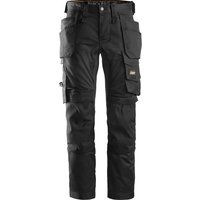 Snickers 6241 Mens Allround Work Stretch Slim Fit Trousers Holster Pockets Black 38" 28"