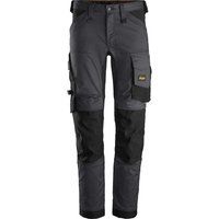 Snickers 6341 Mens Allround Work Stretch Slim Fit Trousers Grey / Black 38" 30"