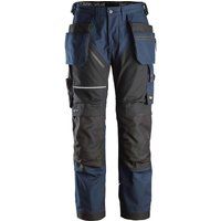 Snickers 6214 Mens Ruff Work Canvas Trousers Holster Pockets Navy / Black 31" 35"