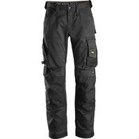 Snickers 6351 Mens Allround Work Stretch Loose Fit Trousers Black/ Black 38" 28"