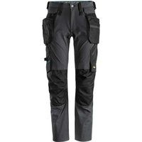 Snickers 6208 Mens Lite Work Stretch Trousers Holster Pockets Steel Grey / Black 35" 28"
