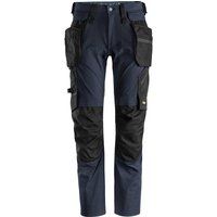 Snickers 6208 Lite Work Stretch Trousers Holster Pockets Navy / Black 39" 32"