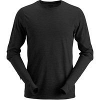 Snickers 2427 Mens AllroundWork Wool Long Sleeve T Shirt Black XS