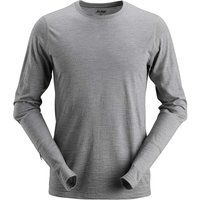 Snickers 2427 Mens AllroundWork Wool Long Sleeve T Shirt Grey XS
