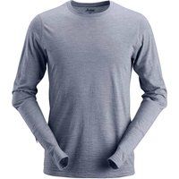Snickers 2427 Mens AllroundWork Wool Long Sleeve T Shirt Dark Blue 2XL