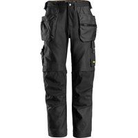 Snickers 6224 Mens Allround Work Canvas Stretch Fit Work Trousers Holster Pockets Black 30" 30"