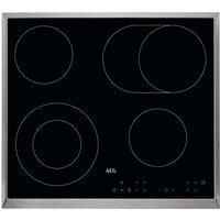 AEG HK634060XB 58cm Touch Control Ceramic Hob With Stainless Steel Trim