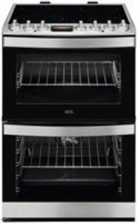 AEG CCB6740ACM 60cm Double Oven Electric Cooker With Ceramic Hob  Stainless Steel