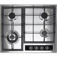 AEG HGB64420YM 60cm Four Burner Gas Hob With Cast Iron Pan Stands  Stainless Steel