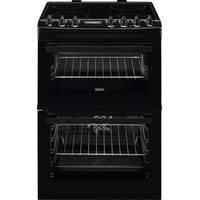 Zanussi ZCV69360BA 60cm Double Oven Electric AirFry Cooker With Ceramic Hob  Black