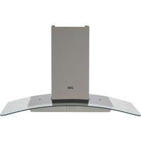 AEG DTB3953M 90cm Cooker Hood With Curved Glass Canopy  Stainless Steel
