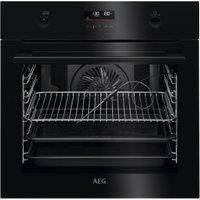 AEG 6000 SteamBake Pyrolytic Electric Built In Single Oven - Black BPK556260B