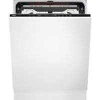 AEG 7000 Glasscare FSE74747P Fully Integrated Standard Dishwasher - Black Control Panel with Fixed Door Fixing Kit - C Rated