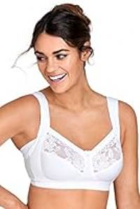 Miss Mary of Sweden Lovely Lace Support Non-Wired Comfort Cotton Bra White