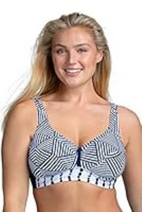Miss Mary of Sweden Azur Women’s Supportive Non-Wired Bikini Bra with Pattern Navy Blue