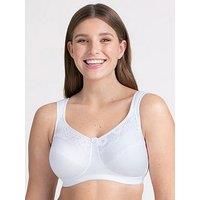 Miss Mary of Sweden Minimizer Non-Wired Unpadded Bra Cotton Now Flat Cup White