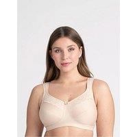 Miss Mary of Sweden Minimizer Non-Wired Unpadded Bra Cotton Now Flat Cup Beige