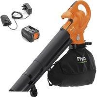 Flymo 18V EasiBlowVac Cordless Leaf Blower & Vacuum – Lightweight & Powerful 3-in-1 Garden Tool for Blowing, Vacuuming & Mulching – Battery & Charger Included, Orange