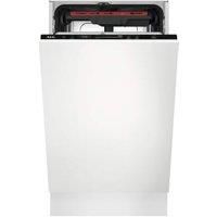 AEG GlassCare Slimline Integrated Dishwasher - C-rated Black Control P FSE74507Z