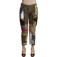 Dolce & Gabbana Chic Multicolor Patched Cargo Women's Pants Authentic