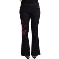 Exte Chic Black Mid Waist Flared Denim Women's Jeans Authentic