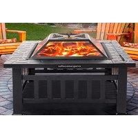 Square 3In1 Fire Pit & Bbq Grill | Wowcher