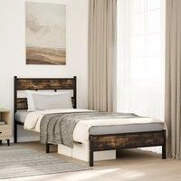Berkfield Home Bed Frame without Mattress with Headboard Sonoma Oak 80x200 cm in Brown