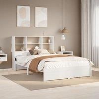 Berkfield Home Bookcase Bed without Mattress White 160x200cm Solid Wood Pine | Size: 160x200 cm