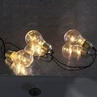 Star 726-92 100 cm 5 LED Battery Operated Garden Decoration Glow Party Light with Plastic Covers/Timer/Black Cable - White