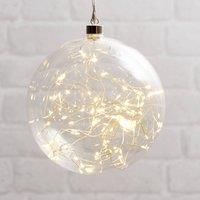 STAR TRADING Glow LED decorative bauble, glass, 20 cm clear