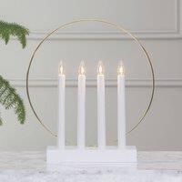 STAR TRADING Glossy window candleholder, ring, 4-bulb, white