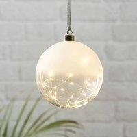 STAR TRADING Glow LED decorative bauble frosted/clear 15 cm
