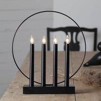 STAR TRADING Glossy window candleholder, ring, 4-bulb, black